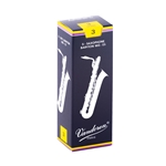 Vandoren Traditional 3 Bari Sax Reed, 5 Pack.
"Designed with a thin tip for a pure sound."
French File cut for added flexibility.
Extra wood at the spine balances the thin tip.
The choice of classical saxophonists.
Box of 5 reeds.