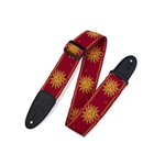 Levy's 2" wide red jacquard guitar strap.