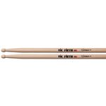 Vic Firth Corpsmaster Drum Stick.
Full oval tip and short taper bring out the dark sounds on drums and cymbals.

Shorter taper for more power
Large oval tip offers darker tones from drums and cymbals.