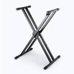 On-Stage KS7291 ERGO-LOK Double-X Keyboard Stand with Welded Construction.

- Double-braced frame and heavy-duty square tubing for dependable keyboard support.
- Clutch release is positioned high on the stand for efficient height and length adjustments.
- Nonslip arm sleeves adjust to keyboard width to increase stability and prevent scratches.
- Rubber feet prevent skids and vibrations to keep keyboards safely in place.