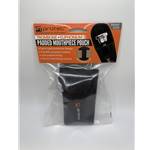 Protec Padded Nylon Trombone Mouthpiece Pouch.

Fit Information:
Fits most trombone mouthpieces. 

Exterior Features:

Tough exterior: Made of rugged 600D nylon. 
Semi-rigid structure: Unique firm structure provides excellent mouthpiece protection. 
Backside belt loop: Slide your belt or shoulder strap through for hands-free carrying and convenient access. 
Reinforced stitching: The entire pouch is stitched with high-quality thread and made to last. 
Strong closure: High-quality hook and loop closure keeps mouthpiece secure. 

Interior Features:

Soft lining: Interior is lined with durable and non-abrasive, breathable nylex. 
Full mouthpiece protection: Individual sleeves cover the full length of the mouthpiece.