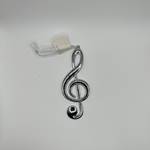 Silver Treble Clef Ornament