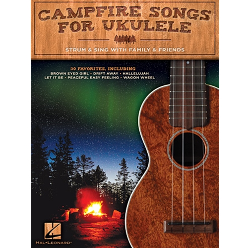 30 favorites to sing as you roast marshmallows and strum your uke around the campfire. Includes: Blowin' in the Wind · Drift Away · Edelweiss · God Bless the U.S.A. · Hallelujah · The House of the Rising Sun · I Walk the Line · Lean on Me · Let It Be · The Lion Sleeps Tonight · On Top of Spaghetti · Puff the Magic Dragon · Take Me Home, Country Roads · Wagon Wheel · You Are My Sunshine · and many more.