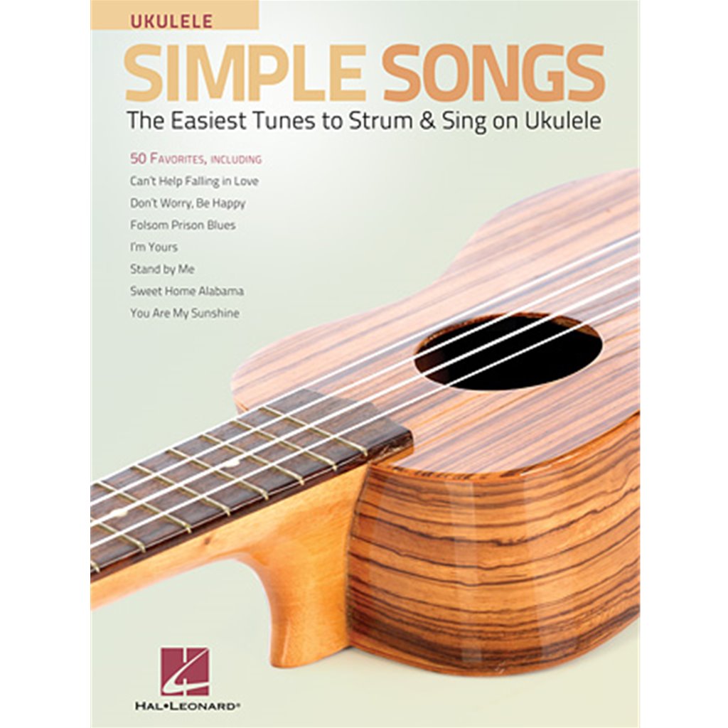 50 favorites for standard G-C-E-A ukulele tuning, including: All Along the Watchtower · Burning House · Can't Help Falling in Love · Don't Worry, Be Happy · Folsom Prison Blues · Ho Hey · I'm Yours · King of the Road · Lava · Rude · Stand by Me · Sweet Home Alabama · You Are My Sunshine ·