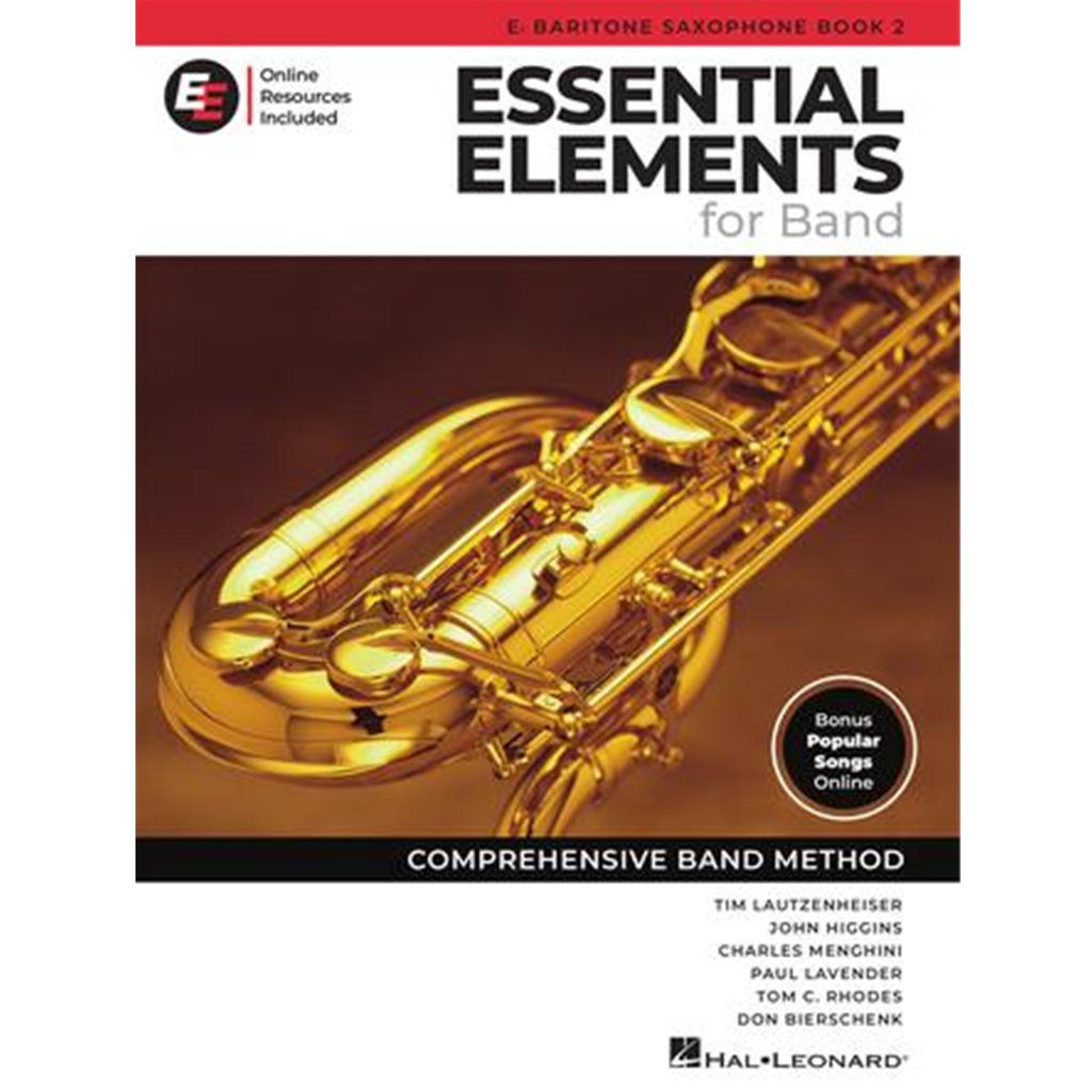 ESSENTIAL ELEMENTS FOR BAND – BOOK 2 
Eb Baritone Saxophone
Series: Essential Elements
Format: Softcover Media Online
Author: Various
Essential Elements for Band offers beginning students sound pedagogy and engaging music, all carefully paced to successfully start young players on their musical journey. EE features both familiar songs and specially designed exercises, created and arranged for the classroom in a unison-learning environment, as well as instrument-specific exercises to focus each student on the unique characteristics of their own instrument. EE provides both teachers and students with a wealth of materials to develop total musicianship, even at the beginning stages.
