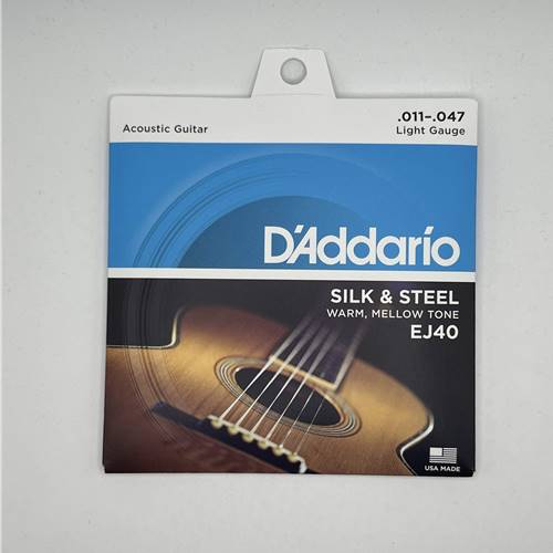 EJ40 D'addario Silver Silk & Steel Acoustic Guitar String 11-47