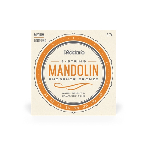 EJ74 is the world's most popular Phosphor Bronze mandolin set. Since D'Addario introduced Phosphor Bronze guitar strings in 1974, they have been synonymous with warm and well-balanced acoustic tone.