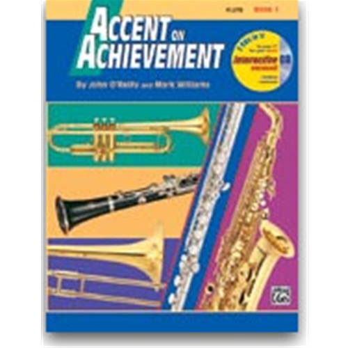 Accent on Achievement is a revolutionary, best-selling band method that will excite and stimulate your students through full-color pages and the most complete collection of classics and world music in any band method. The comprehensive review cycle in books 1 & 2 will ensure that students remember what they learn and progress quickly. Also included are rhythm and rest exercises, chorales, scale exercises, and 11 full band arrangements among the first two books. Book 3 includes progressive technical, rhythmic studies and chorales in all 12 major and minor keys. Also included are lip slur exercises for increasing brass instrument range and flexibility. Accent on Achievement meets and exceeds the USA National Standards for music education, grades five through eight.