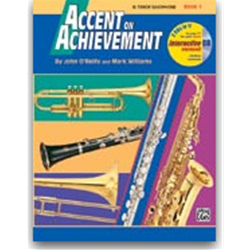 Accent on Achievement is a revolutionary, best-selling band method that will excite and stimulate your students through full-color pages and the most complete collection of classics and world music in any band method. The comprehensive review cycle in books 1 & 2 will ensure that students remember what they learn and progress quickly. Also included are rhythm and rest exercises, chorales, scale exercises, and 11 full band arrangements among the first two books. Book 3 includes progressive technical, rhythmic studies and chorales in all 12 major and minor keys. Also included are lip slur exercises for increasing brass instrument range and flexibility. Accent on Achievement meets and exceeds the USA National Standards for music education, grades five through eight. This title is available in SmartMusic.