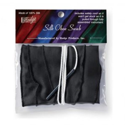 "Upgrade to a silk swab to care for your oboe!"
Designed to easily go through assembled oboe.
100% black Chinese silk.
Very absorbent and lint free.
Will not bunch or get stuck.