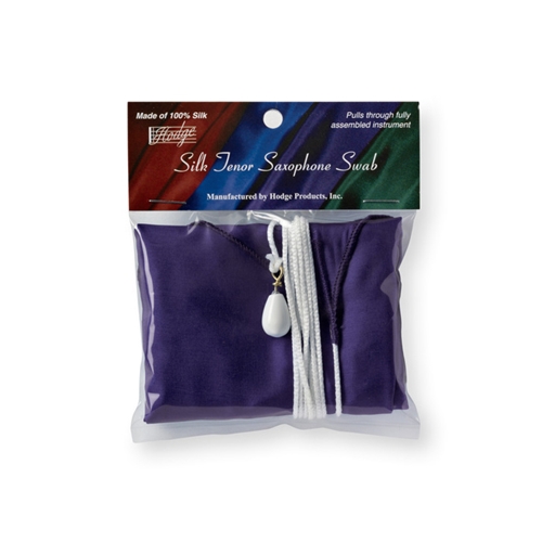 Hodge Silk Tenor Sax Swab.
"Upgrade to a silk swab to care for your sax!"
100% black Chinese silk.
Very absorbent and lint free.
Includes plastic coated lead weight.
Designed to go through neck and body.