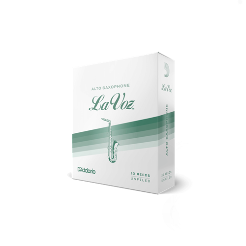 Alto Sax Reeds LaVoz Medium.
"A fine choice for all kinds of music!"
Crafted of the best natural cane.
Unfiled for a deep, powerful tone.
Consistent response and playability.
Unique strength grading system.
Box of 10 reeds.