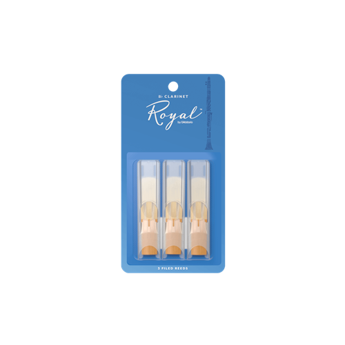 Royal Bb Clarinet Reed 3-Pack 2
"French Filed for Flexibility"
Premium Cane for Consistant Response.
Works Well for All Kinds of Music.
Traditional Filed.