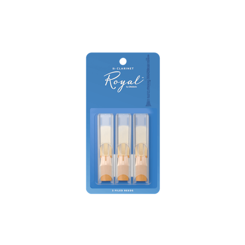 Royal Bb Clarinet Reed 3-pack 3
"French Filed for Flexibility"
Premium Cane for Consistant Response.
Works Well for All Kinds of Music.
Traditional Filed for Clarity of Tone.
3 pack.