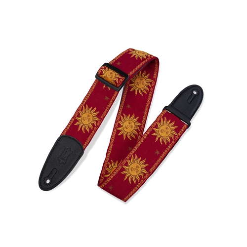 Levy's 2" wide red jacquard guitar strap.