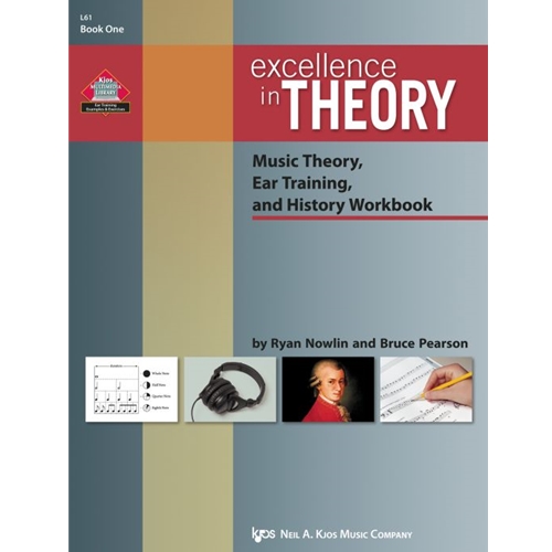 The Theory section of Excellence in Theory, Book One concentrates on learning the basic language of music that helps develop well-rounded musicians. Lesson & Assignment pages introduce staves, treble and bass clef. Time signatures, and simple rhythms. Melodic elements are presented in accidentals, enharmonics, and whole and half steps, as well as tetrachords and major scales. Each lesson is carefully reinforced through Review pages.
