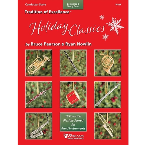 Welcome to Tradition of Excellence: Holiday Classics, a collection of eighteen holiday songs all arranged for maximum performance flexibility.

Discover 18 favorite holiday melodies...

• Scored for maximum performance flexibility.
• Mix-and-match any combination of band instruments.
• Playable as solos, duets, trios, larger ensembles, or even full concert band.
• Add the Piano/Guitar Accompaniment to enhance performance.
• Drums, Mallets, Auxiliary Percussion, and Timpani all in one book to develop the total percussionist.
