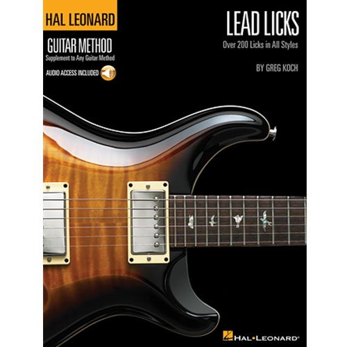 Are you tired of playing the same licks over and over again? Or maybe you just don't know what to play during your solo? Lead Licks is a unique book designed to increase your improvising vocabulary by taking a short phrase, or “lick,” and morphing it into different styles! This book with online audio examples pack covers rock, blues, jazz, country, and “outside” styles. It gives you major, minor and dominant 7th licks (12 of each!) plus a special “exotic” section. You'll have a lick for nearly any musical situation. The audio includes each lick played at full speed and at a slower practice tempo.

Written by Greg Koch, Hal Leonard Guitar Method co-author, Fender clinician, and Favored Nations recording artist!