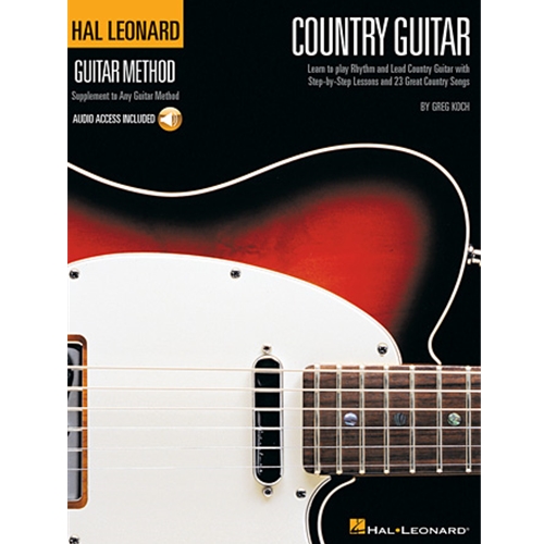 This book uses classic excerpts from country songs to teach you the basics of rhythm and lead country guitar in the style of Chet Atkins, James Burton, Albert Lee, Merle Travis, and many others. Lessons include: Chords, Scales and Licks • Common Progressions and Riffs • Carter Style and Travis Picking • Steel Licks, String Bending and Vibrato • Standard Notation and Tablature • and much more! Full songs include: “Country Gentleman” and “Rebel Rouser.” Song excerpts include: Could I Have This Dance • Green Green Grass of Home • I Fall to Pieces • Satin Sheets • Yakety Sax • and more. This edition also includes 99 full-band tracks for demonstration and play along. The audio files are accessed online using the unique code inside each book and can be downloaded or streamed. They also include PLAYBACK+, a multi-functional audio player that allows you to slow down audio without changing pitch, set loop points, change keys, and pan left or right.