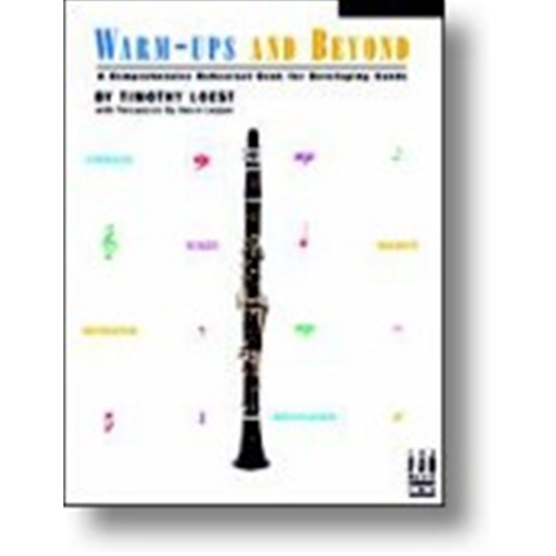 Warm-Ups And Beyond - Percussion Book.
"A Comprehensive Rehearsal Book"
By Timothy Loest, Perc. by Kevin Lepper.
Appropriate for elem, middle, & small HS prog.
Addresses technical issues at various levels.
In-depth glossary of musical terms.
An ideal resource for developing libraries.