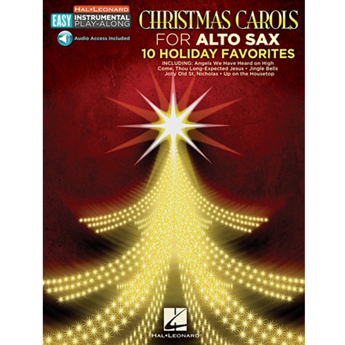 Christmas Carols for Alto Sax - 10 Holiday Favorites. 10 songs carefully selected and arranged for first-year instrumentalists. Even novices will sound great! Audio demonstration tracks featuring real instruments are available via download to help you hear how the song should sound. Once you've mastered the notes, download the backing tracks to play along with the band! Songs include: Angels We Have Heard on High • Christ Was Born on Christmas Day • Come, All Ye Shepherds • Come, Thou Long-Expected Jesus • Good Christian Men, Rejoice • Jingle Bells • Jolly Old St. Nicholas • Lo, How a Rose E'er Blooming • On Christmas Night • Up on the Housetop.