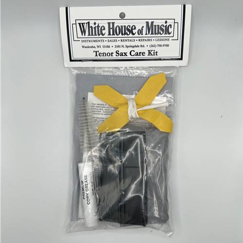 Tenor Sax Care Kit - Silk Swab 
Includes: 
Saxophone Neck Swab 
Mouthpiece Brush
Cork Grease
Reed Gaurd holder
Silk Swab 
Polish Cloth