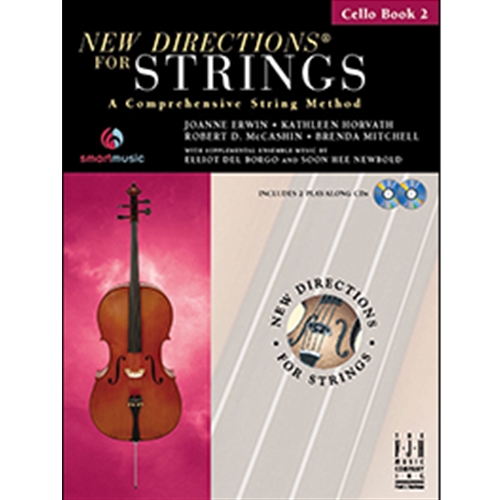 Book 2 Cello - New Directions.
"Great for second year players"
Teaches composition and improvisation skills.
Designed around the National Standards.
Expands techniques and concepts from book 1.