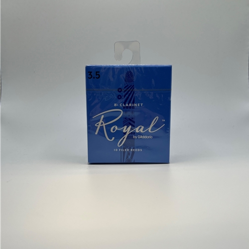 Clarinet Reeds - Rico Royal 3 1/2.
"French filed for flexibility!"
Premium cane for consistent response.
Works well for classical and jazz.
Traditional filed cut for clarity of tone.
Box of 10 reeds.