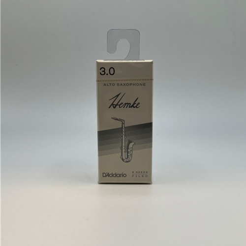 Alto Sax Reeds #3 - F. Hemke.
"Dark tone is great for jazz or classical!!!"
French file cut to enhance flexibility.
Slightly thinner tip for quick response.
Premium cane for consistant playability.
Box of 5 reeds.