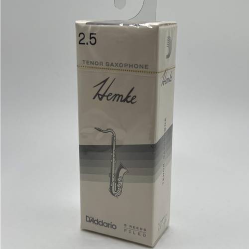 Tenor Sax Reeds 2 1/2 - F. Hemke.
"Dark tone is great for jazz or classical!!!"
French file cut to enhance flexibility.
Slightly thinner tip for quick response.
Premium cane for consistant playability.
Box of 5 reeds.