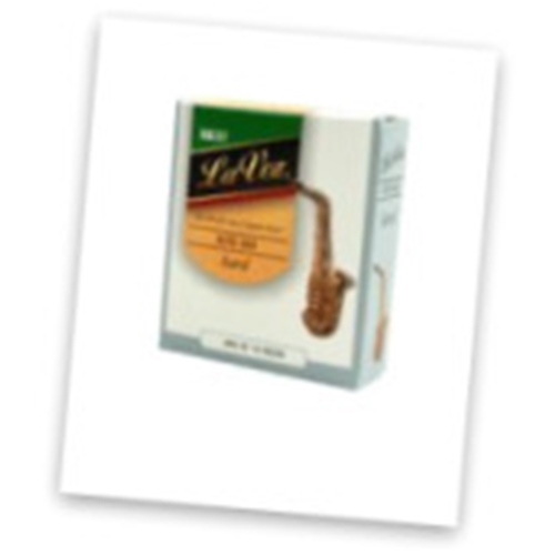 LaVoz Medium-Hard Alto Sax Reeds.
"A fine choice for all kinds of music!"
Crafted of the best natural cane.
Unfiled for a deep, powerful tone.
Consistent response and playability.
Unique strength grading system.
Box of 10 reeds.