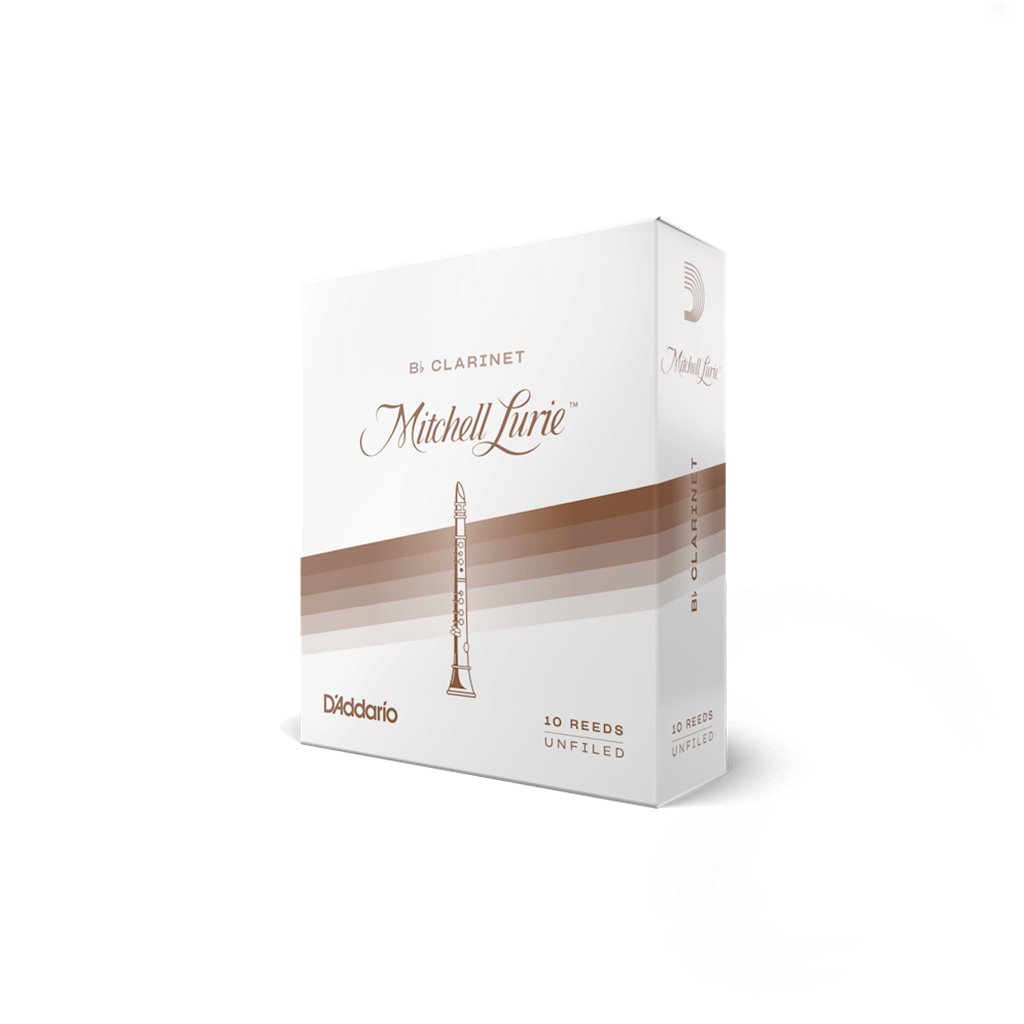 Mitchell Lurie Clarinet Reeds 3 1/2.
"Developed by renowned clarinet master!"
Traditional, unfiled cut for deep, dark tone.
Outstanding playability and consistency.
Slightly thinner tip.
Box of 10 reeds.