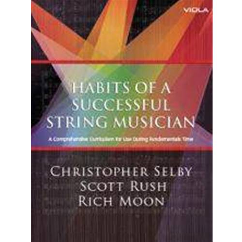 Habits of a Successful String Musician: Viola

Presents a differentiated, sequential, and comprehensive method for developing skills that lead to the mastery of reading rhythms, and ultimately, to musical sight-reading.
Creates a method for teaching scales, arpeggios and thirds that simultaneously accommodates students of different ability levels.
Organizes tone, rhythm and articulation patterns into a flexible and sequential series.
Creates finger pattern and velocity studies that address the most common problems encountered by intermediate orchestra students.
Provides beginning through advanced shifting exercises for students of every level.
Creates exercises for learning alternate clefs and higher positions.
Provides chorales for the development of intonation, tone quality, blend and musicianship.
Presents rhythm charts in a new format that allows transfer from timing and rhythm to pitches in a musical context.
Provides audition sight-reading in a classroom “full ensemble” format that is well planned in scope and sequence. There are over 130 sight-reading examples in this book.
Promotes the idea that students should cross the threshold from the “technical components of playing” to music making.
