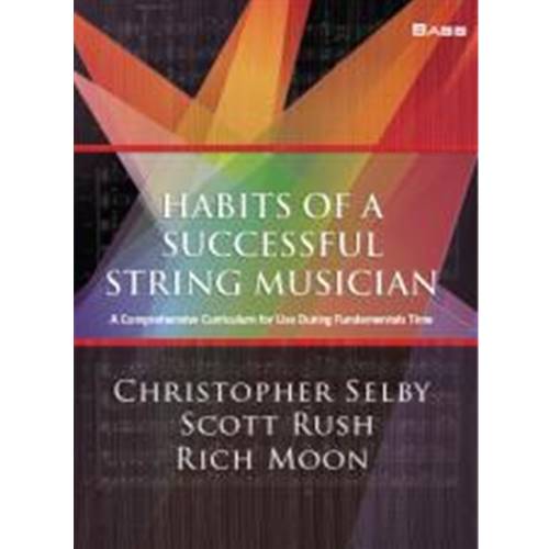 Habits of a Successful String Musician: Bass.

Presents a differentiated, sequential, and comprehensive method for developing skills that lead to the mastery of reading rhythms, and ultimately, to musical sight-reading.
Creates a method for teaching scales, arpeggios and thirds that simultaneously accommodates students of different ability levels.
Organizes tone, rhythm and articulation patterns into a flexible and sequential series.
Creates finger pattern and velocity studies that address the most common problems encountered by intermediate orchestra students.
Provides beginning through advanced shifting exercises for students of every level.
Creates exercises for learning alternate clefs and higher positions.
Provides chorales for the development of intonation, tone quality, blend and musicianship.
Presents rhythm charts in a new format that allows transfer from timing and rhythm to pitches in a musical context.
Provides audition sight-reading in a classroom “full ensemble” format that is well planned in scope and sequence. There are over 130 sight-reading examples in this book.
Promotes the idea that students should cross the threshold from the “technical components of playing” to music making.