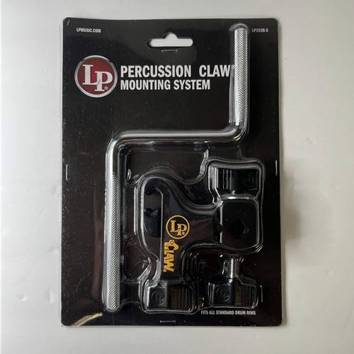 Percussion Claw Mounting System
- Holds most mountable percussion instruments inluding LP Cowbells, LP cyclops Tambourines, and LP Jam Blocks on drum kits, marching drums, and percussion set ups.
- Ensures a secure and tight grip on any standard drum rim.
- Includes a 3/8" diameter Z rod and LP's forged eye bolt mounting assembly.
- New ratchet system prevents free rotoation of mounted percussion accessories.