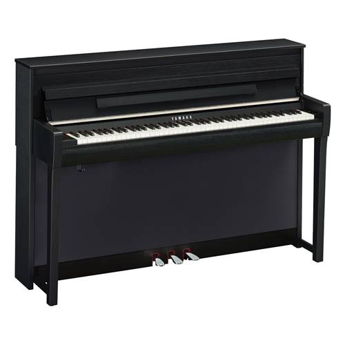 Yamaha Clavinova CLP-785 Matte Black.

The flagship upright piano style model of the Clavinova CLP Series, featuring a counterweighted GrandTouch keyboard and the finest sound system in the series.

Playability
- GrandTouch™ keyboard
- Leverage your artistic expression
- 88-key Linear Graded Hammers—the first digital piano keyboard ever to feature realistic weighting on every key
- Key counterweights
- Escapement mechanism of Clavinova keyboards
- The GP Response Damper Pedal
- Touch sensor control panel

Sensitivity
- Grand Expression Modeling

Sound Quality
- Newly sampled Yamaha CFX and Bösendorfer Imperial voices
- Virtual Resonance Modeling
- A fully immersive concert grand experience—even with headphones
- Period instrument voices open the door to the world of classical music
- Grand Acoustic Imaging
- Speaker innovations by Yamaha include Spruce Cones

General Features
- Time-tested practice aids
- Playing the piano along with rhythm playback
- Connect wirelessly for Bluetooth® audio
- Get more with the Smart Pianist app
- Multi-track Song Recorder
- USB Audio Recorder