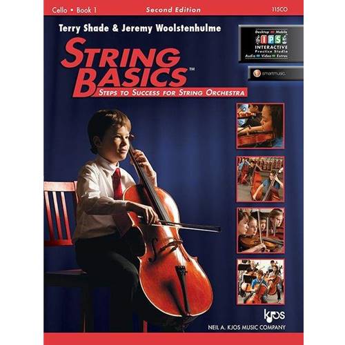 String Basics Book 1 - Cello
Composed by Terry Shade, Jeremy Woolstenhulme

String Basics: Steps to Success for String Orchestra is a comprehensive method for beginning string classes. Utilizing technical exercises, music from around the world, classical themes by the masters, and original compositions, students will learn to play their string instruments in an orchestra. Step-by-step sequences of instruction will prove invaluable as students learn to hold their instrument and  bow, finger new notes, count different rhythms, read music  notation, and more.
