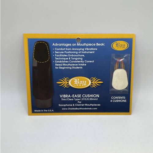 Bay Clear Thin Vibra-ease Mouthpiece Cushion.

Reduces uncomfortable vibrations to sensitive upper teeth. Cushioning is so thin the performer is barely even aware it’s on!