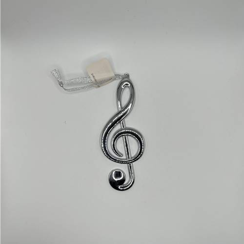 Silver Treble Clef Ornament