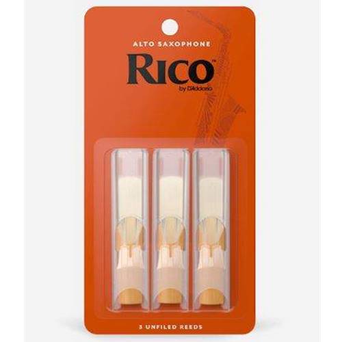 Rico Alto Sax Reeds - 3 Pack - 3

Rico by D'Addario Alto Saxophone reeds are crafted with beginners and educators in mind, thanks to their traditional blank and profile for ease of response, plus unfiled cut for added support. These reeds are available for a full range of clarinets and saxophones to best suit your playing needs.