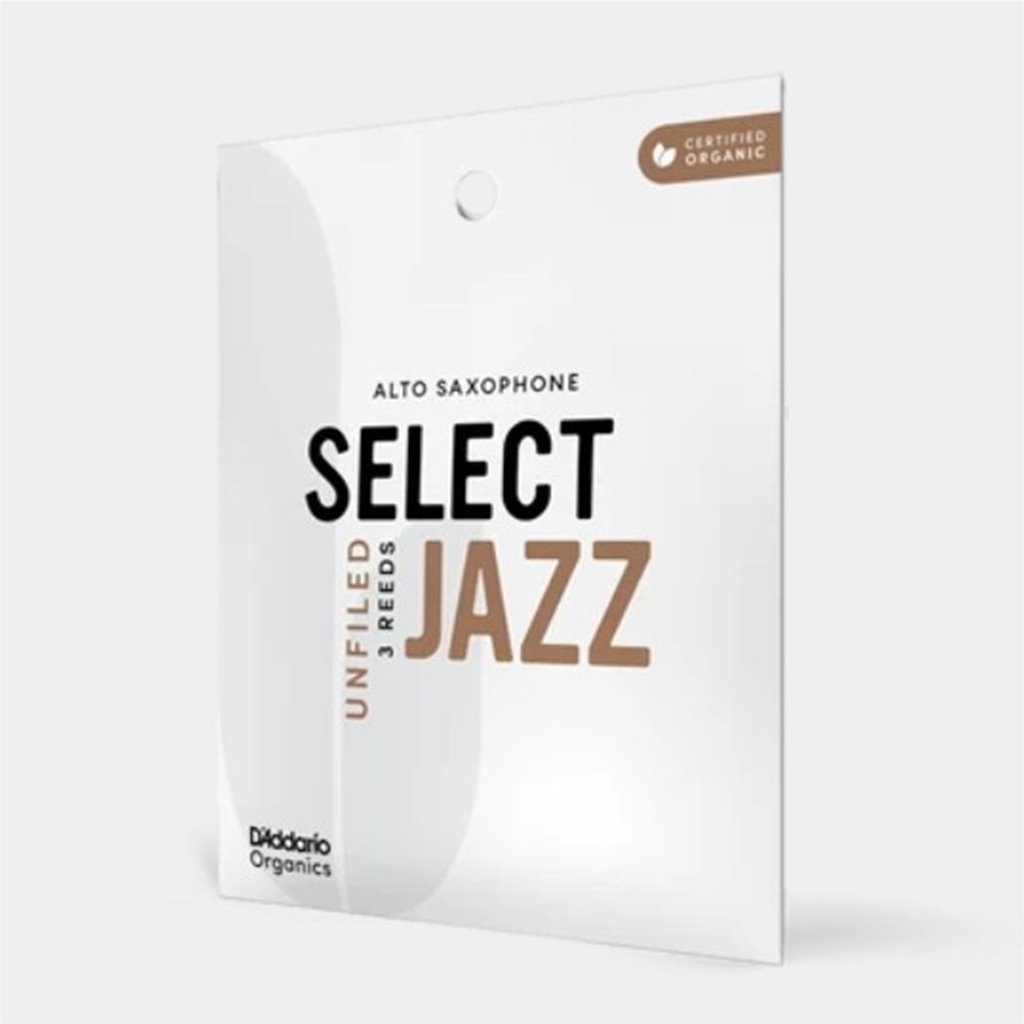 D'addario RRS10ASX3M D'Addario Organic Select Jazz Unfiled Alto Sax Reeds 3 Med
